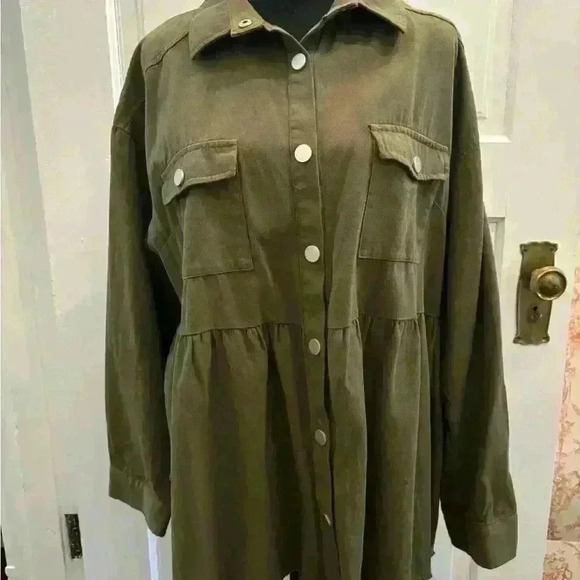 chic soul Womens Sz 2x Cozier Now Jacket, Olive - Picture 3 of 8